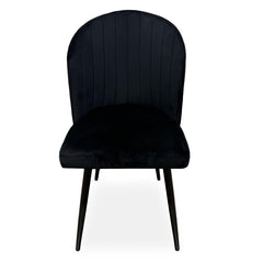 Lot de 2 chaises matelassées coutures verticales Louvenda Velours Noir