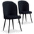Lot de 2 chaises Louvenda en velours noir avec coutures verticales