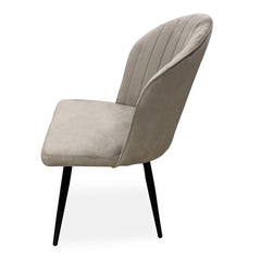 Lot de 2 chaises matelassées coutures verticales Louvenda Velours Taupe