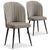 Lot de 2 chaises en velours taupe avec coutures verticales