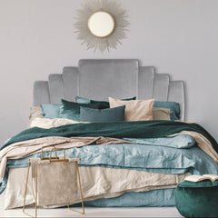 Tête de lit 160 cm en velours argenté