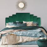 Tête de lit Avera velours vert 180 cm