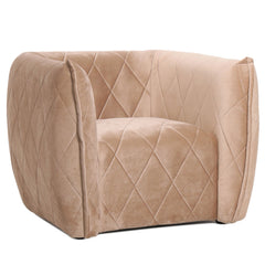 Fauteuil moderne revêtement matelassé Losania Velours Taupe clair
