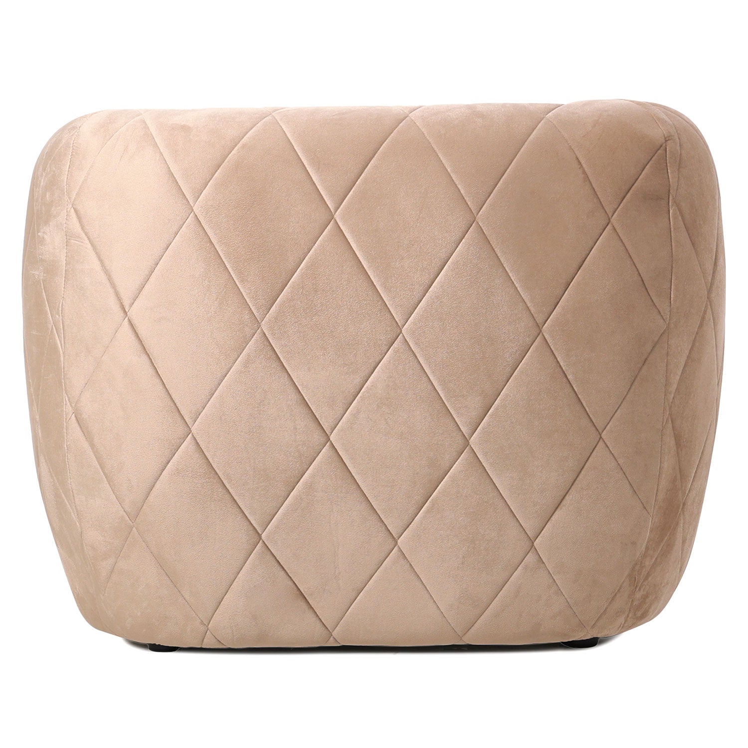 Fauteuil moderne revêtement matelassé Losania Velours Taupe clair