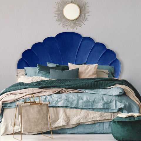Tête de lit Avia 160 cm en velours bleu