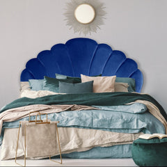 Tête de lit Avia 160 cm en velours bleu