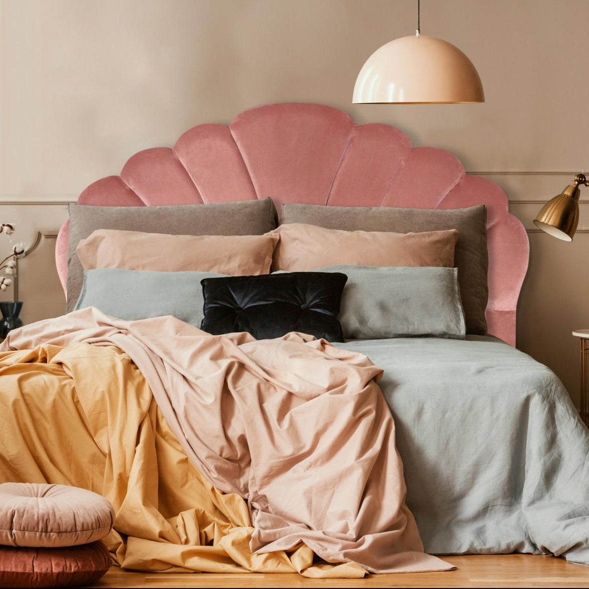 Tête de lit Mermaid 180 cm Velours Rose