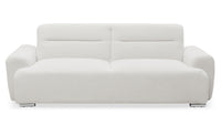 Canapé-lit clic-clac 3 places Lucille en tissu bouclette crème