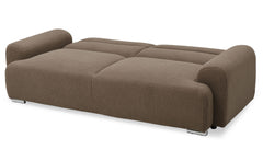 Canapé-lit clic-clac Bernera 3 places tissu bouclette taupe
