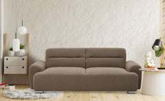 Canapé clic-clac 3 places tissu bouclette taupe