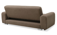 Canapé-lit clic-clac 3 places confort Lucille Tissu bouclette Taupe