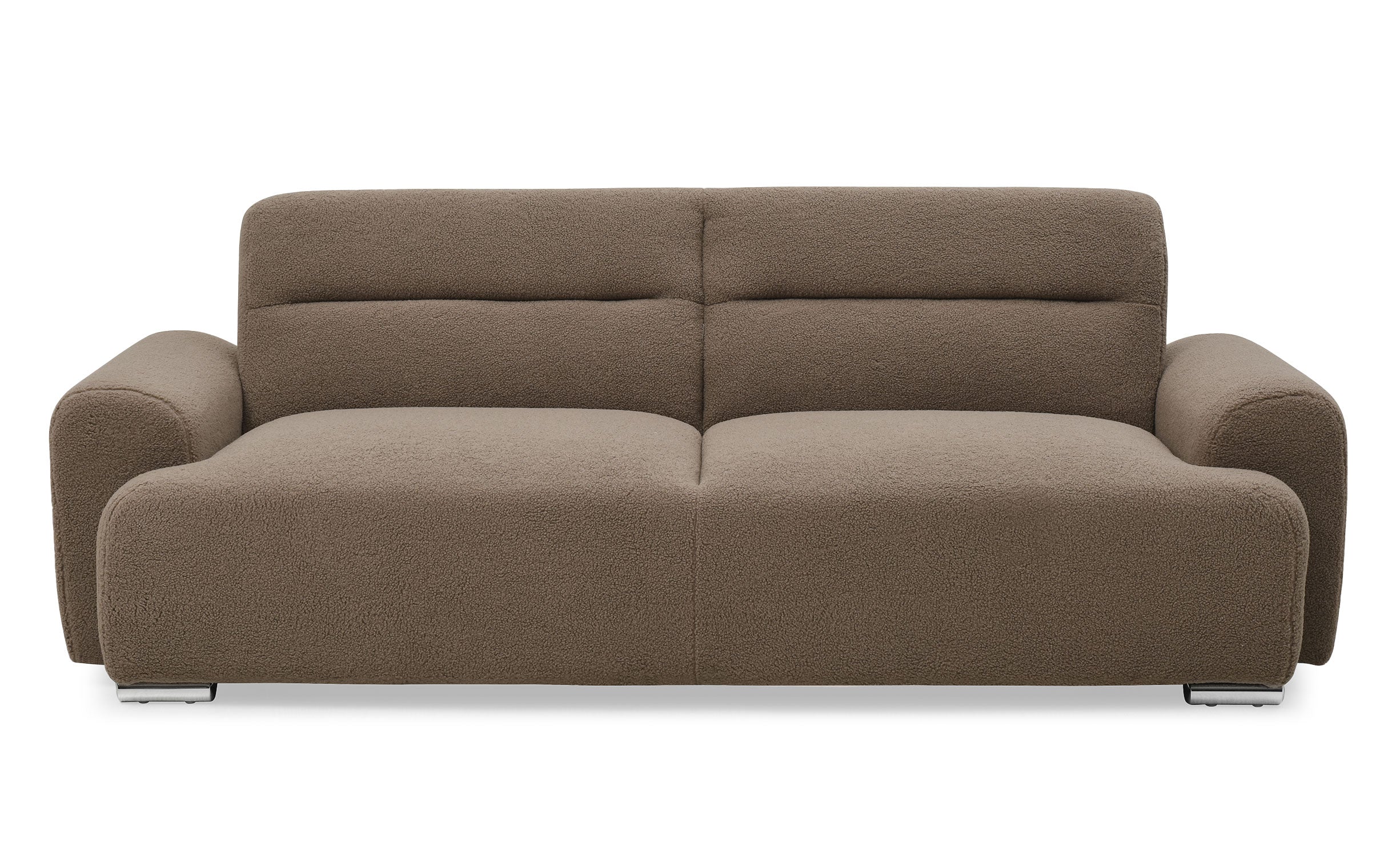 Canapé-lit clic-clac 3 places confort Lucille Tissu bouclette Taupe