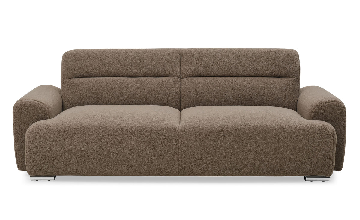 Canapé-lit clic-clac Bernera 3 places tissu bouclette taupe
