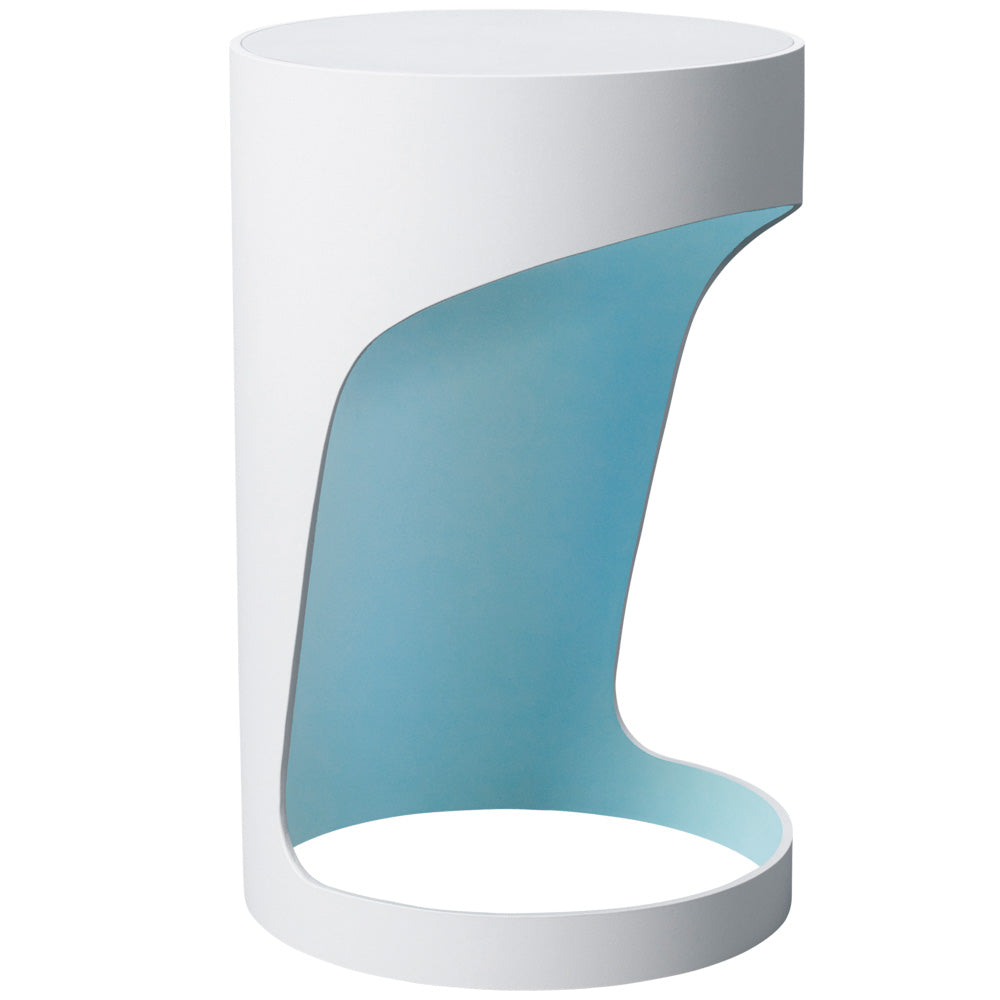 Lampe décorative blanche avec éclat bleuté Lami