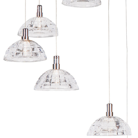 Suspension type cascade inox 7 lumières Gauss