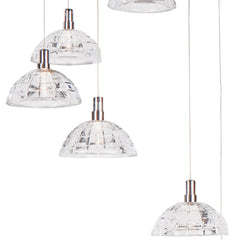 Suspension type cascade inox 7 lumières Gauss
