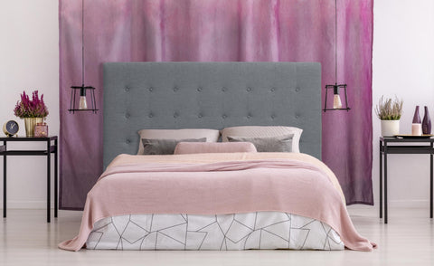 Tête de lit Adelle en tissu gris 180 cm