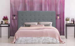 Tête de lit Adelle en tissu gris 180 cm