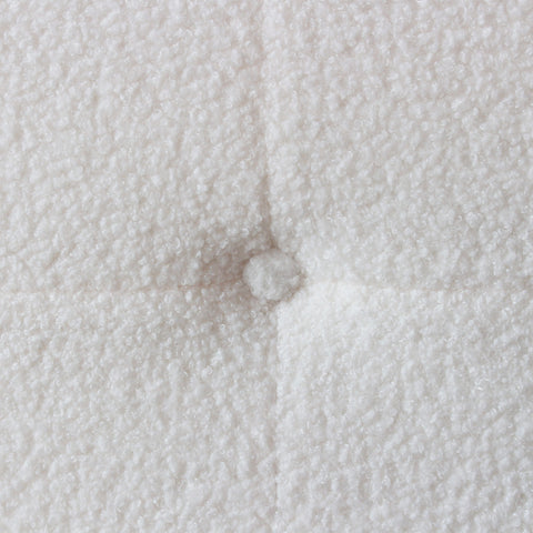 Tête de lit Adelle 180cm tissu bouclette crème capitonnée