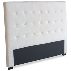 Tête de lit Adelle capitonnée 160cm tissu bouclette crème