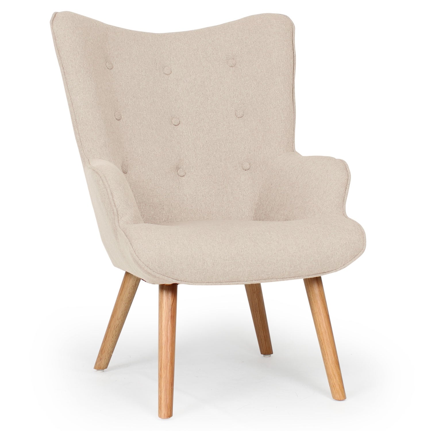 Fauteuil scandinave Tissu Beige en biais
