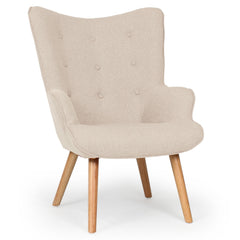 Fauteuil scandinave Tissu Beige en biais