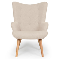 Fauteuil scandinave Tissu Beige de face