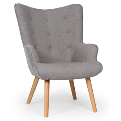 Le fauteuil scandinave Tissu gris clair Lylou