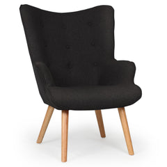 Fauteuil scandinave Lylou Tissu Noir en biais