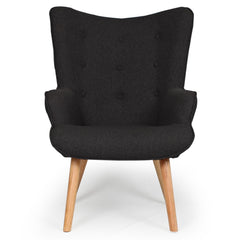 Fauteuil scandinave Lylou Tissu Noir de face