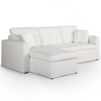 Canapé d'angle convertible en blanc