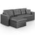 Canapé d'angle convertible en gris