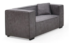 Fauteuil Bibe en tissu effet peau gris vintage