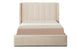 Lit double avec sommier relevable Baccar 140x190cm tissu bouclette crème