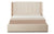 Lit double avec sommier Baccar relevable 160x200 cm tissu bouclette crème