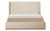 Lit double avec sommier relevable Baccar 180x200 cm tissu bouclette crème