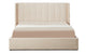 Lit double avec sommier relevable Baccar 180x200 cm tissu bouclette crème