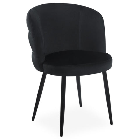 Lot de 2 chaises matelassées Codac en velours noir