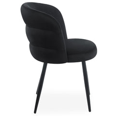 Lot de 2 chaises matelassées Codac en velours noir