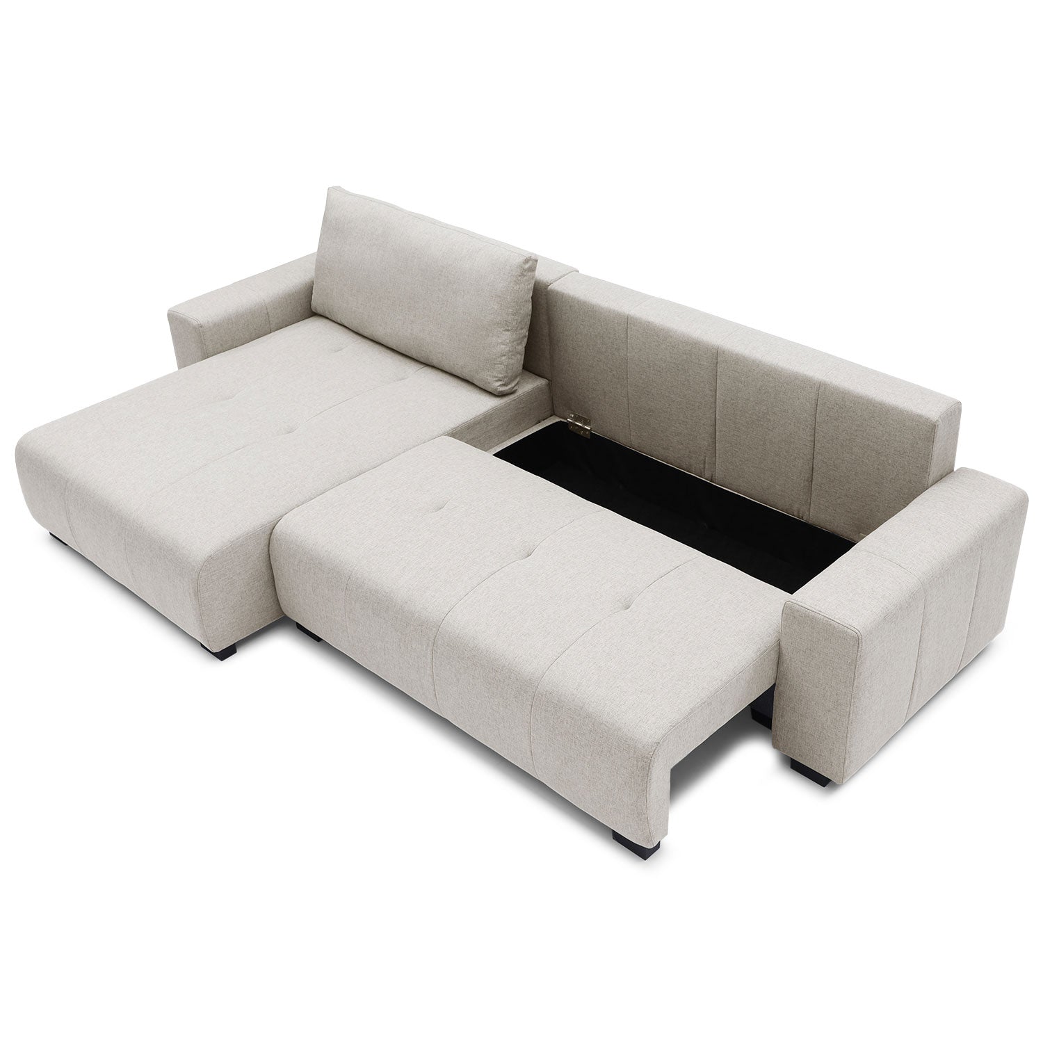 Canapé d'angle convertible élégant Malone Tissu Beige