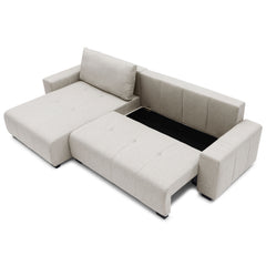 Canapé d'angle convertible élégant Malone Tissu Beige