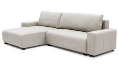 Canapé d'angle convertible élégant Malone Tissu Beige