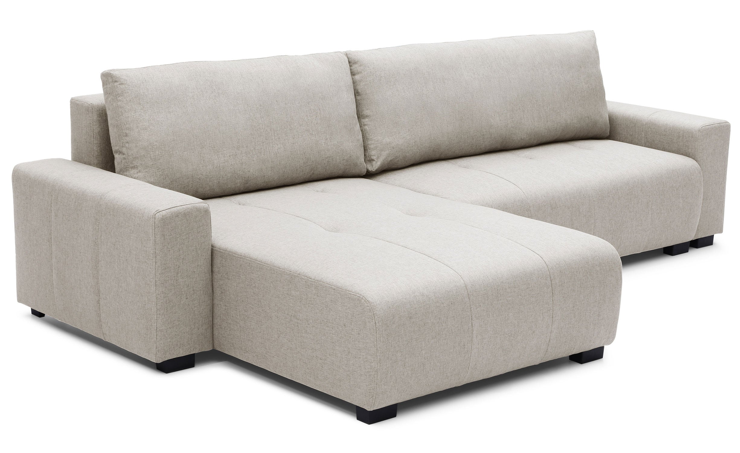 Canapé d'angle convertible élégant Malone Tissu Beige