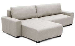Canapé d'angle convertible élégant Malone Tissu Beige