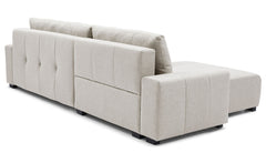 Canapé d'angle convertible élégant Malone Tissu Beige