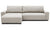 Canapé d'angle convertible en tissu beige
