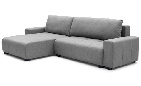 Sofá esquinero convertible Chybel de tela gris