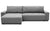 Canapé d'angle convertible en tissu gris