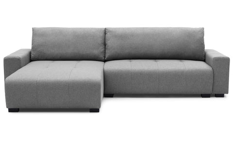 Sofá esquinero convertible Chybel de tela gris