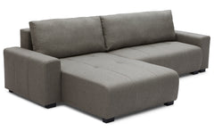 Canapé d'angle convertible Chybel tissu gris taupe